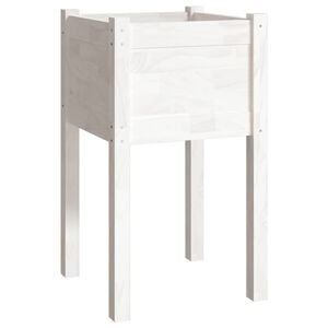 vidaXL Planter | White | Solid pinewood | Durable | Planter | Square