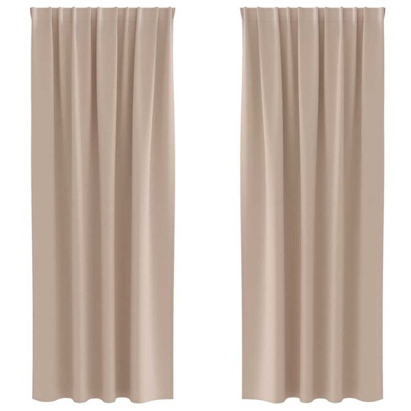 vidaXL Blackout Curtains with Rings 2 pcs Taupe 260 x 140 cm Polyester