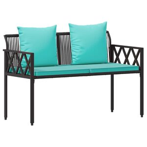 vidaXL Outdoor Benches 2 -Seater 116 x 56 x 75 cm Poly Rattan