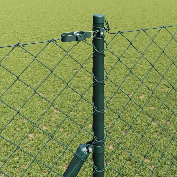 vidaXL Fence Post Green 25 x 1.6 m (60 x 60 mm mesh) Steel and PVC