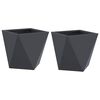 vidaXL Planter 2 pcs Anthracite 30 x 30 x 30 cm Steel