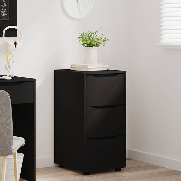 vidaXL Storage Cabinet Black 40 x 48 x 81 cm Engineered Wood