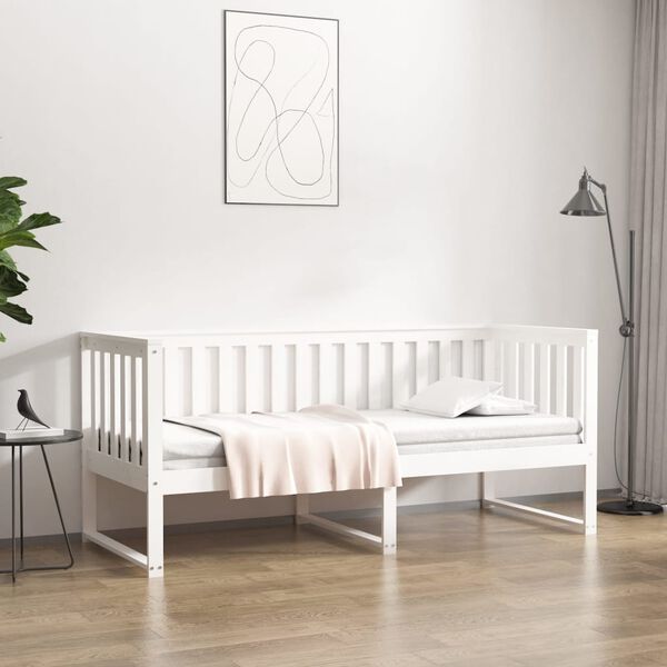 vidaXL Day Bed without Mattress White 80x200 cm Solid Wood Pine