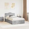 vidaXL Bed Frame Concrete Grey 135 x 190 cm Engineered Wood