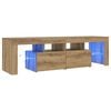 vidaXL TV Cabinet with LED Lights Artisan Oak 140x36.5x40 cm Engineered Wood