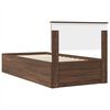 vidaXL Bed Frame with Headboard Brown Oak 120 x 200 cm Engineered Wood