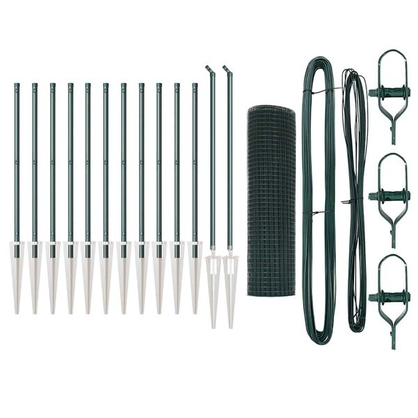 vidaXL Fence Post Green 25 x 0.5 m (12 x 12 mm mesh) Steel