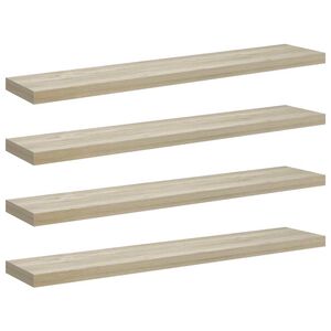 vidaXL Floating Wall Shelves 4 pcs Oak 120x23.5x3.8 cm MDF