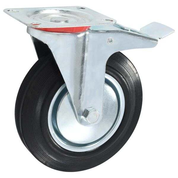 vidaXL Swivel Casters with Double Brakes 4 pcs 200 mm