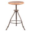 LABEL51 Stool Jaipur 35x35x46-75 cm Wood/Burned Steel