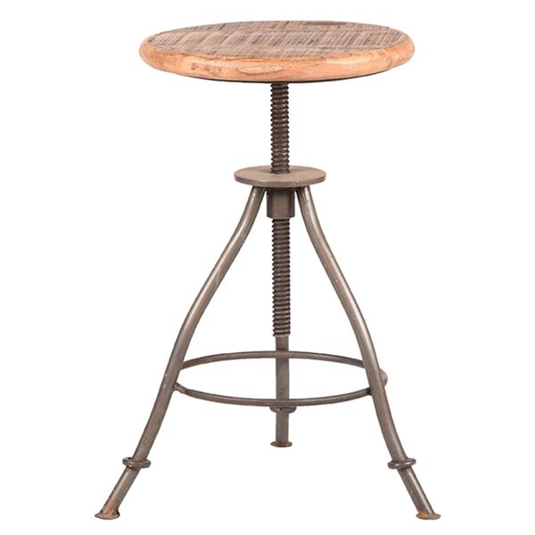 LABEL51 Stool Jaipur 35x35x46-75 cm Wood/Burned Steel