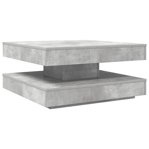 vidaXL Coffee Table 360-Degree Rotatable Concrete Grey 70x70x34.5 cm