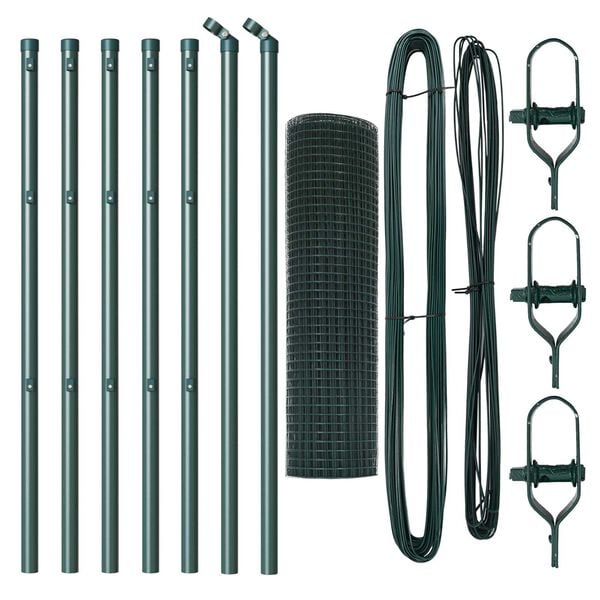 vidaXL Fence Post Green 10 x 0.8 m (12 x 12 mm mesh) Steel and PVC