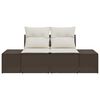 vidaXL Garden Sofa Brown 123 x 62 x 69cm Poly Rattan