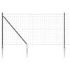 vidaXL Euro Fence with Spikes 10 x 1.4 m PVC-Coated Steel Grey Mesh