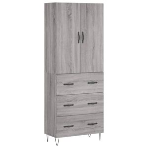 vidaXL Highboard Grey Sonoma 69.5x34x180 cm Engineered Wood