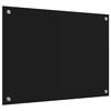vidaXL Kitchen Backsplash Black 70 x 50 cm Tempered Glass