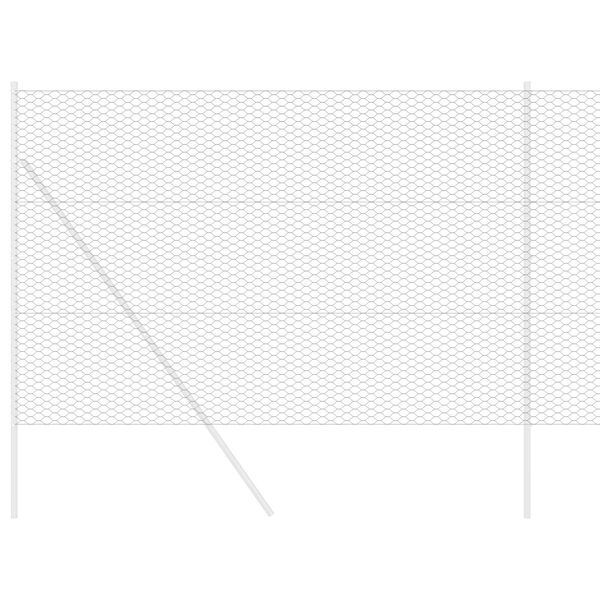 vidaXL Hexagon Fence Grey 1.6 x 25 m Steel