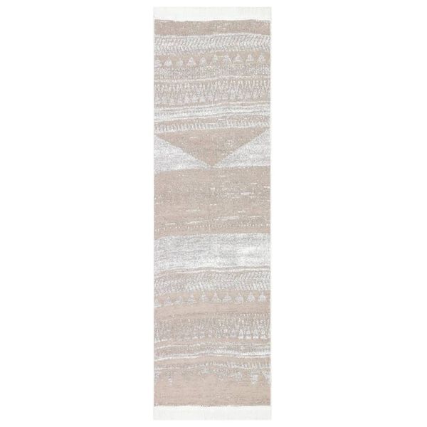 vidaXL Rug Beige 80x300 cm Cotton