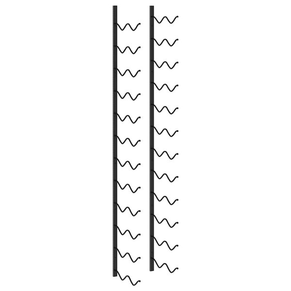 vidaXL Wall-mounted Wine Rack for 24 Bottles Black Iron