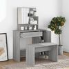 vidaXL Dressing Table with Mirror Grey Sonoma 86.5x35x136 cm