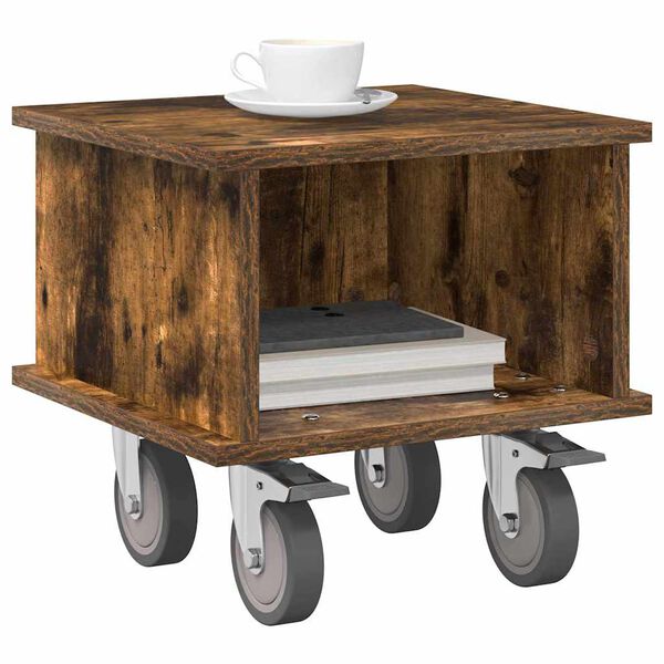 vidaXL TV Stand Smoked Oak 37 x 35 x 35 cm Engineered Wood