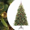 vidaXL Artificial Hinged Christmas Tree with Cones Green 240 cm