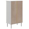 vidaXL Shoe Cabinet SENJA Rattan Look White 59.5x35x107 cm Solid Wood