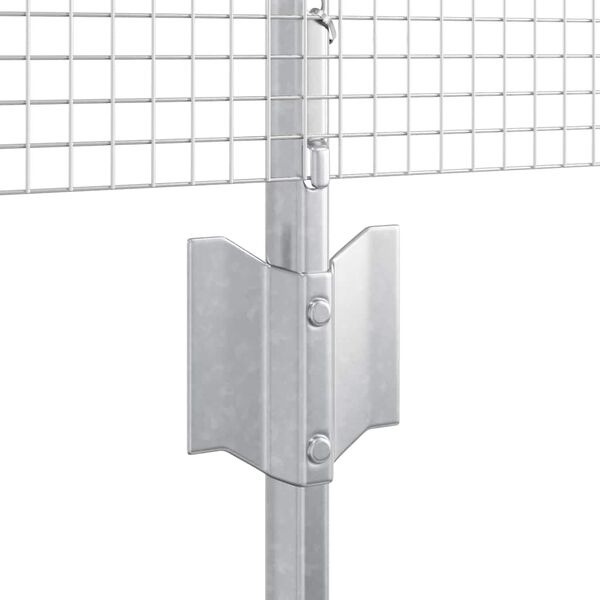 vidaXL Fence with Post Silver 0.4 x 50 m Steel
