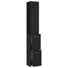 vidaXL Bathroom Cabinet Black 25x26.5x170 cm Engineered Wood