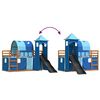 vidaXL Bunk Bed without Mattress with Slide and Curtains Blue 80x200 cm