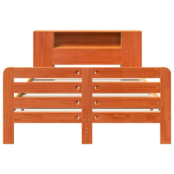 vidaXL Bed Frame without Mattress Wax Brown 120x200 cm Solid Wood Pine