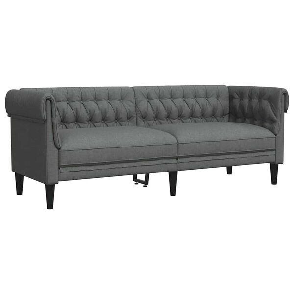 vidaXL Chesterfield Sofa Other Dark grey 201.5 x 74.5 x 74.5 cm Fabric