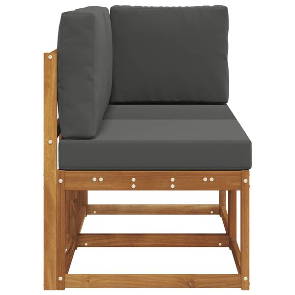 vidaXL Outdoor Middle and Corner Sofa 2 Piece Natural and Anthracite