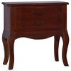 vidaXL Bedside Cabinet Classical Brown 60x30x60 cm Solid Mahogany