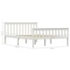 vidaXL Bed Frame without Mattress White Solid Pine Wood 140x200 cm