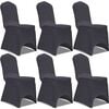 vidaXL Stretch Chair Cover 6 pcs Anthracite