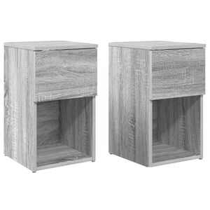 vidaXL Bed Cabinet 2 pcs Grey Sonoma 29 x 31.5 x 49 cm Engineered Wood