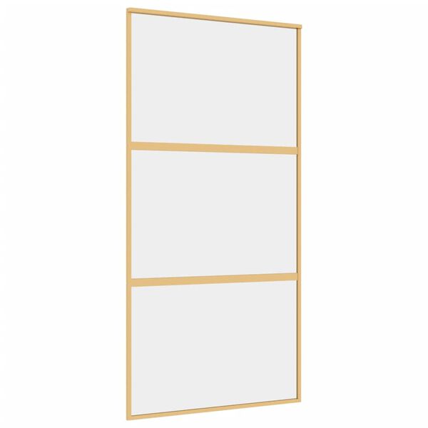 vidaXL Sliding Door Gold 102.5x205 cm Clear ESG Glass and Aluminium