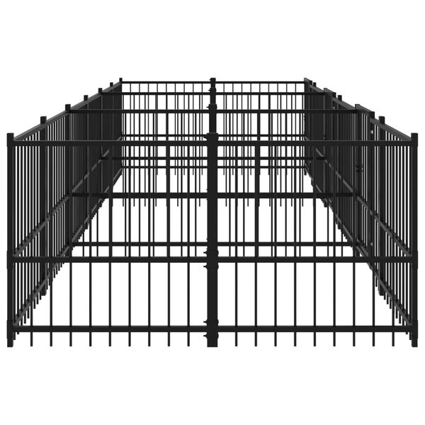 vidaXL Outdoor Dog Kennel Steel 11.26 m&sup2;
