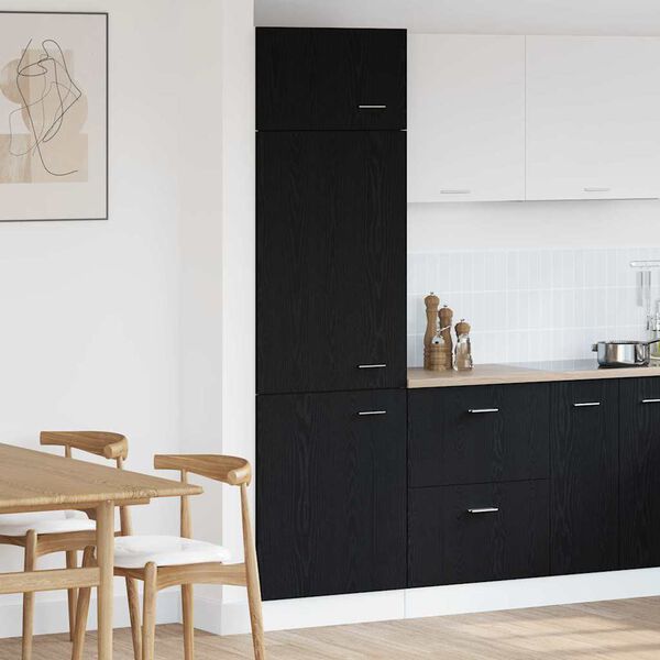 vidaXL Hanging Cabinet Lyon Black Oak 60 x 31 x 207 cm Engineered Wood