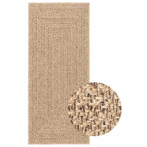 vidaXL Rug ZIZUR Beige 80x200 cm Jute Look Indoor and Outdoor