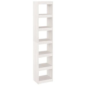 vidaXL Book Cabinet/Room Divider White 40x30x199 cm Solid Pinewood