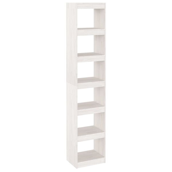 vidaXL Book Cabinet/Room Divider White 40x30x199 cm Solid Pinewood