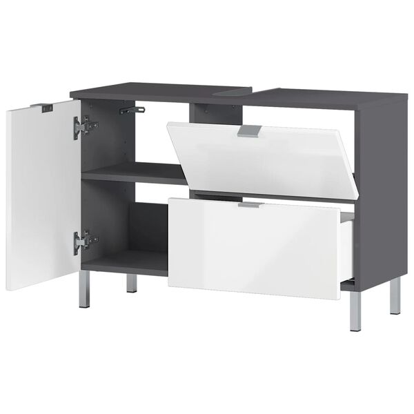Germania Wash Basin Base Cabinet GW-Mauresa 34x80x56 cm Graphite and White