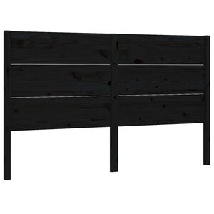 vidaXL Headboard Black 126x4x100 cm Solid Wood Pine