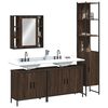 vidaXL 4 Piece Bathroom Cabinet Set Brown Oak Engineered Wood