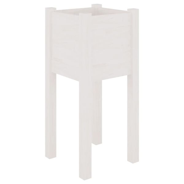 vidaXL Garden Planter White 31x31x70 cm Solid Pinewood
