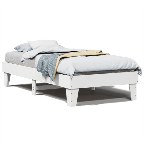 vidaXL Bed Frame without Mattress White 90x200 cm Solid Wood Pine
