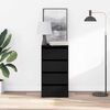 vidaXL Drawer Cabinet Black 40 x 41 x 76 cm Engineered Wood